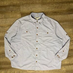 Duluth Trading Co. Fishing Shirt Vented Untucked Long Sleeve Blue 2XL READ